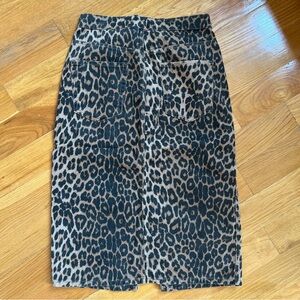 Zara size small leopard high waisted midi skirt with slit